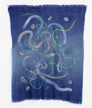 Liam Lee blue textile artwork