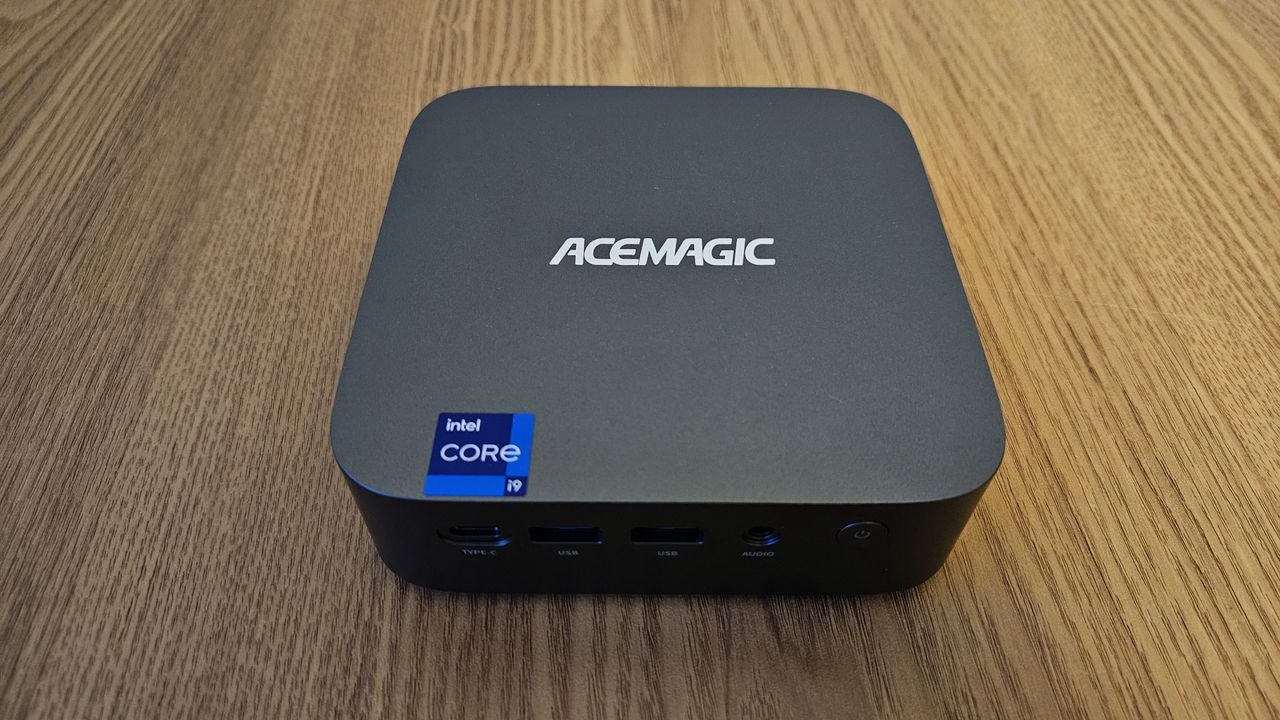 The Acemagic Matrix Mini M1 on a desk