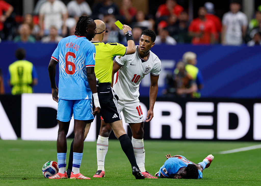 Jude Bellingham was booked against DR Congo