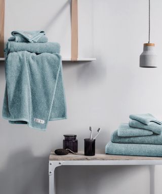 Misty Teal Living Texture towels by Sheridan