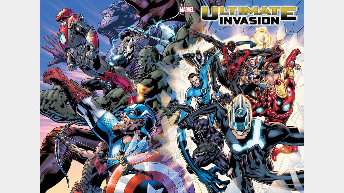 Loads of heroes including Captain America and Mr Fantastic