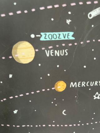 The part of the poster that says Zoozve.