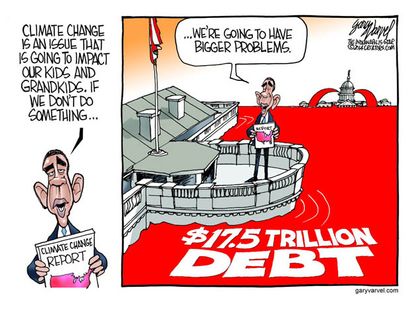 Political cartoon climate change debt