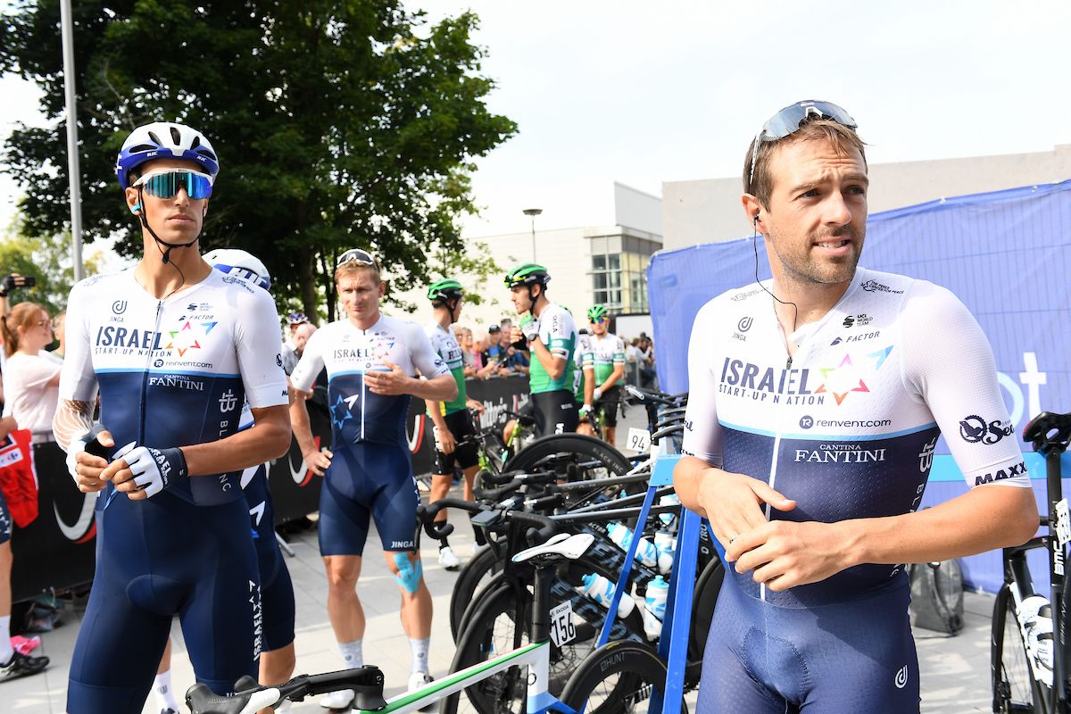 Picture by SWpix.com - 09/09/2021 - Cycling - AJ Bell Tour of Britain Stage 5 - Alderley Park to Warrington, England - Israel Start-Up Nation Alex Dowsett before the race