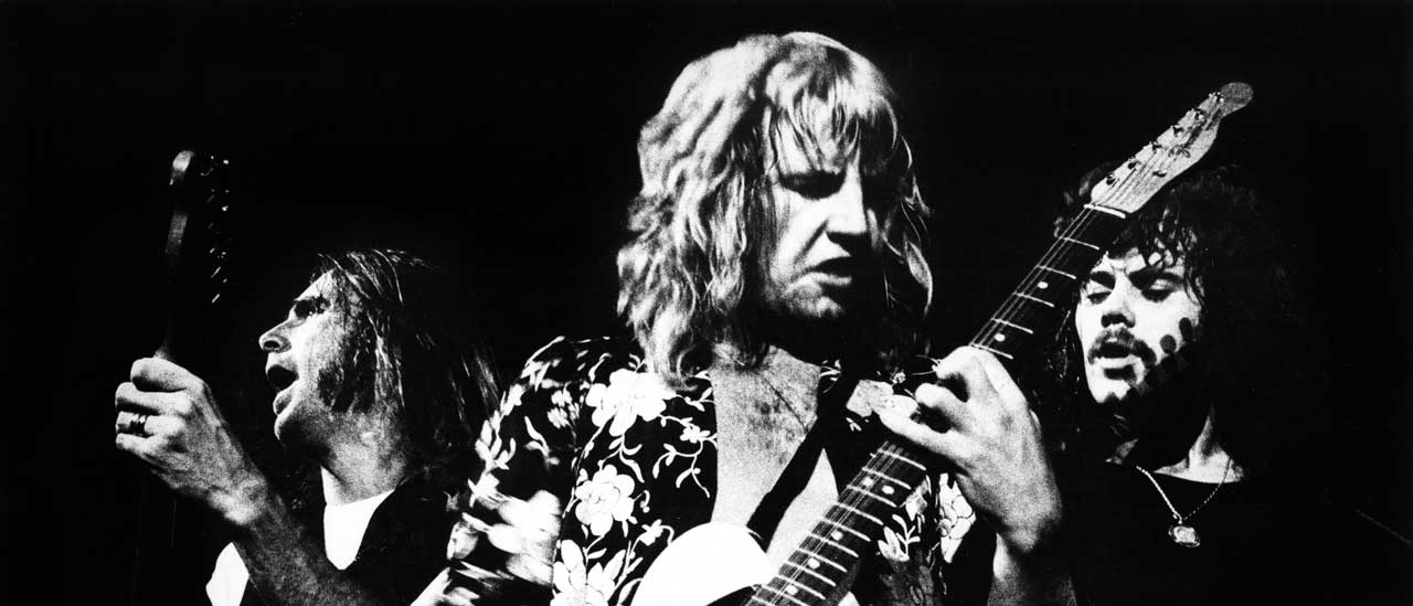 Status Quo onstage in 1976