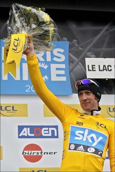 Bradley Wiggins (Sky) remains in the leader's jersey at Paris-Nice.
