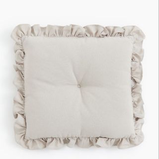 Ruffle-Trimmed Cotton Seat Cushion