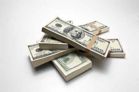 stacks of US currency bills
