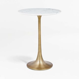 Nero White Marble Round Accent Table