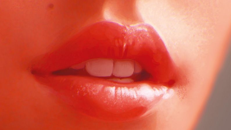 Сочные губы и язычок обхватывают. Luscious Lips от Infracyte. Latex Lips.