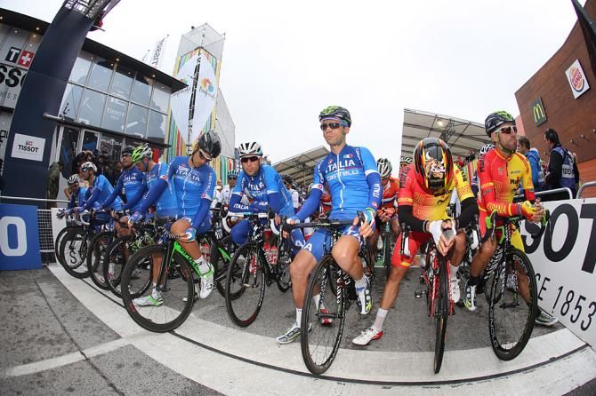 The Italian team on the start line at Worlds