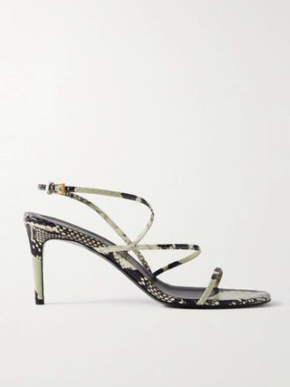 Loop Snake-Effect Leather Sandals