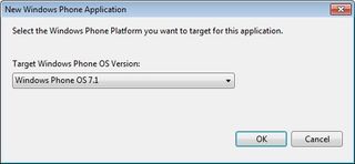 Dialog box asking the user which phone platform to target