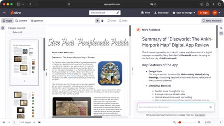 Testing out Nitro PDF editor on a Mac