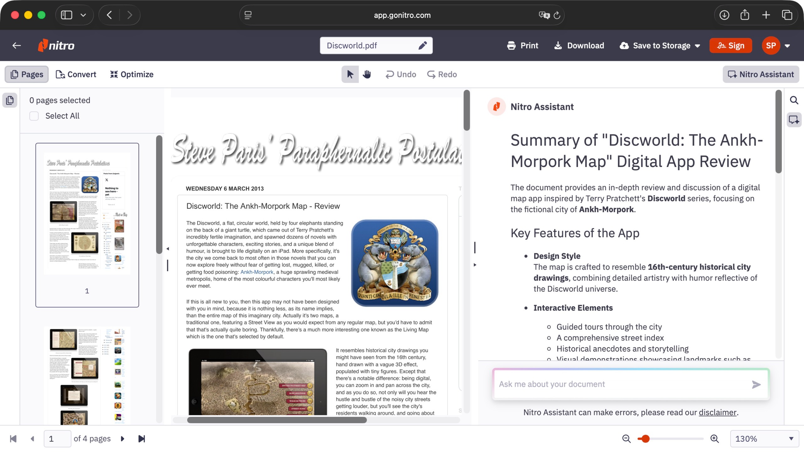 Testing out Nitro PDF editor on a Mac