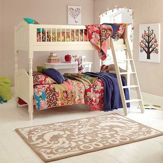 bunk bed with wall painting and white flooring