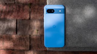 The back of the Bay blue Google Pixel 8a