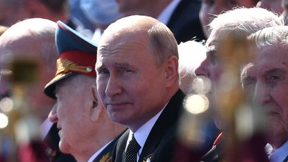 Vladimir Putin at a military parade in Moscow in 2020