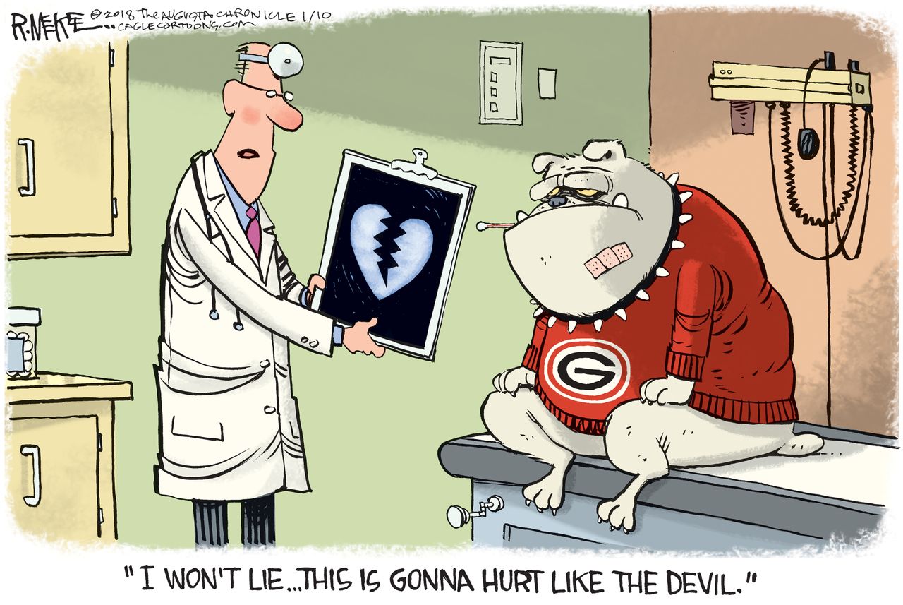 Editorial cartoon U.S. Georgia Bulldogs football