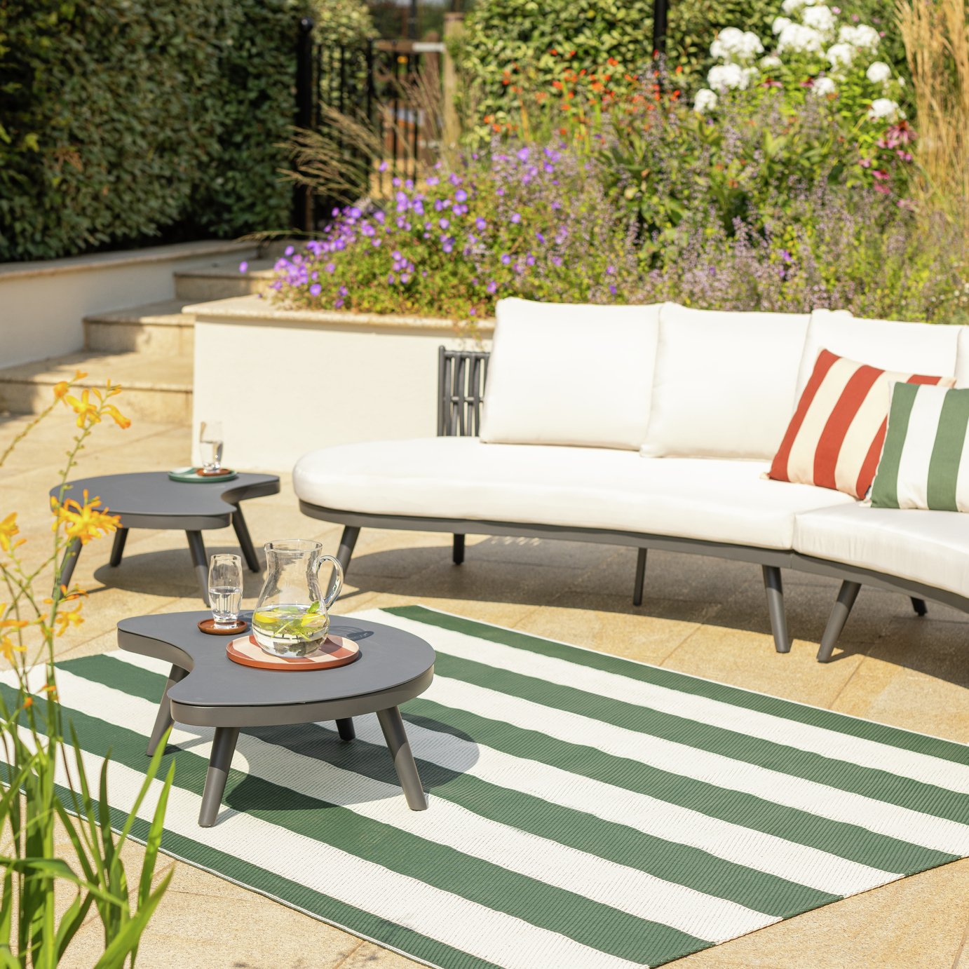 Habitat Stripe Outdoor Rug - 180x240cm