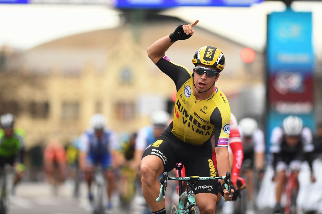 Dylan Groenwegen celebrates his first victory of 2019