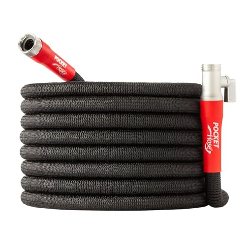 Pocket Hose Silver Bullet 2.0 Expandable Garden Hose 100-Ft With Turbo Shot Nozzle, As-Seen-On-Tv, Lead-Free, Solid Aluminum Connectors, Easy On/off Valve, Kink-Free, Leak-Proof