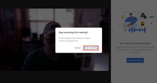 "Stop recording this meeting" pop-up