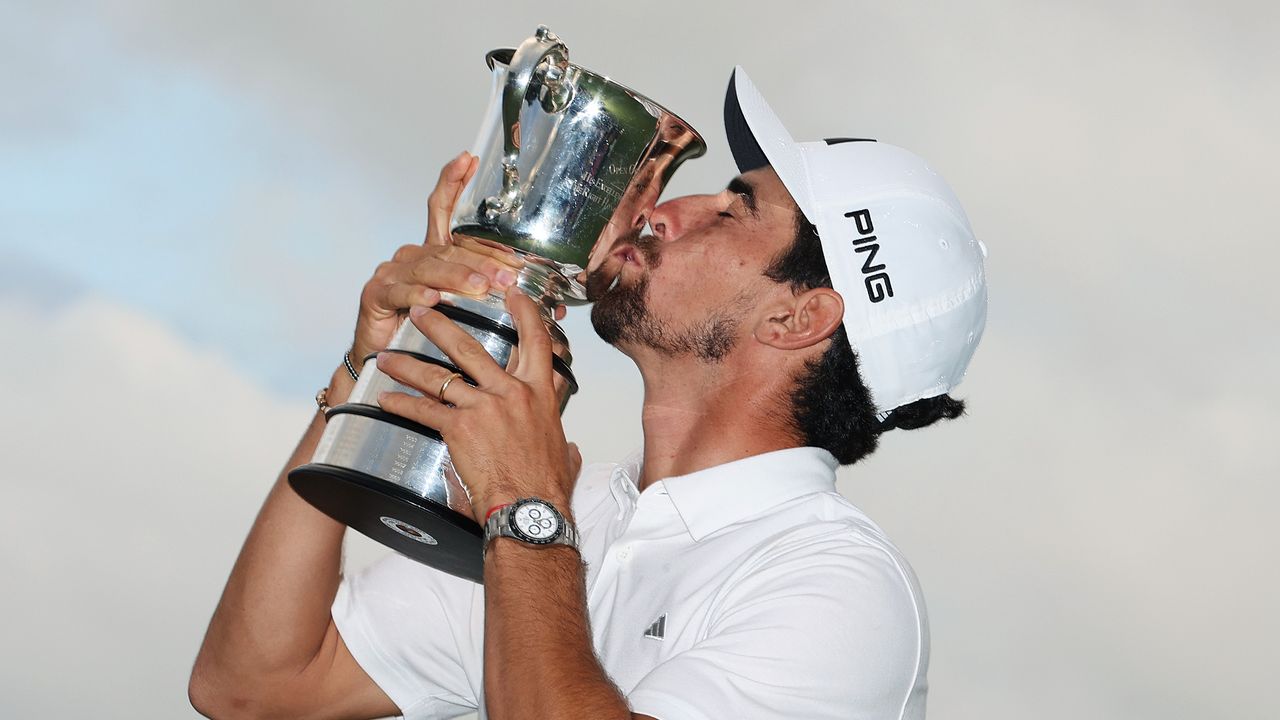 Joaquin Niemann with the trophy after his win in the Australian Open 