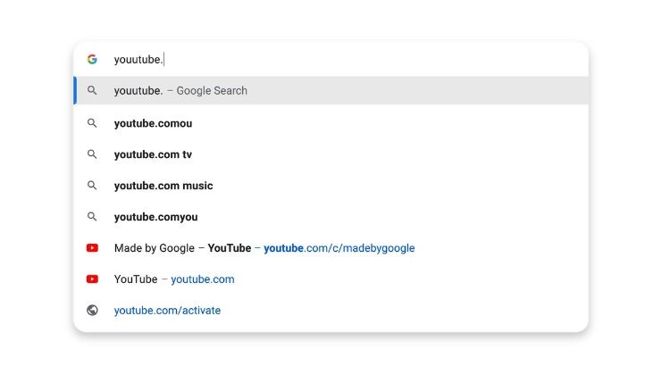 Google Chrome can correct any URL typos for websites previously visited.