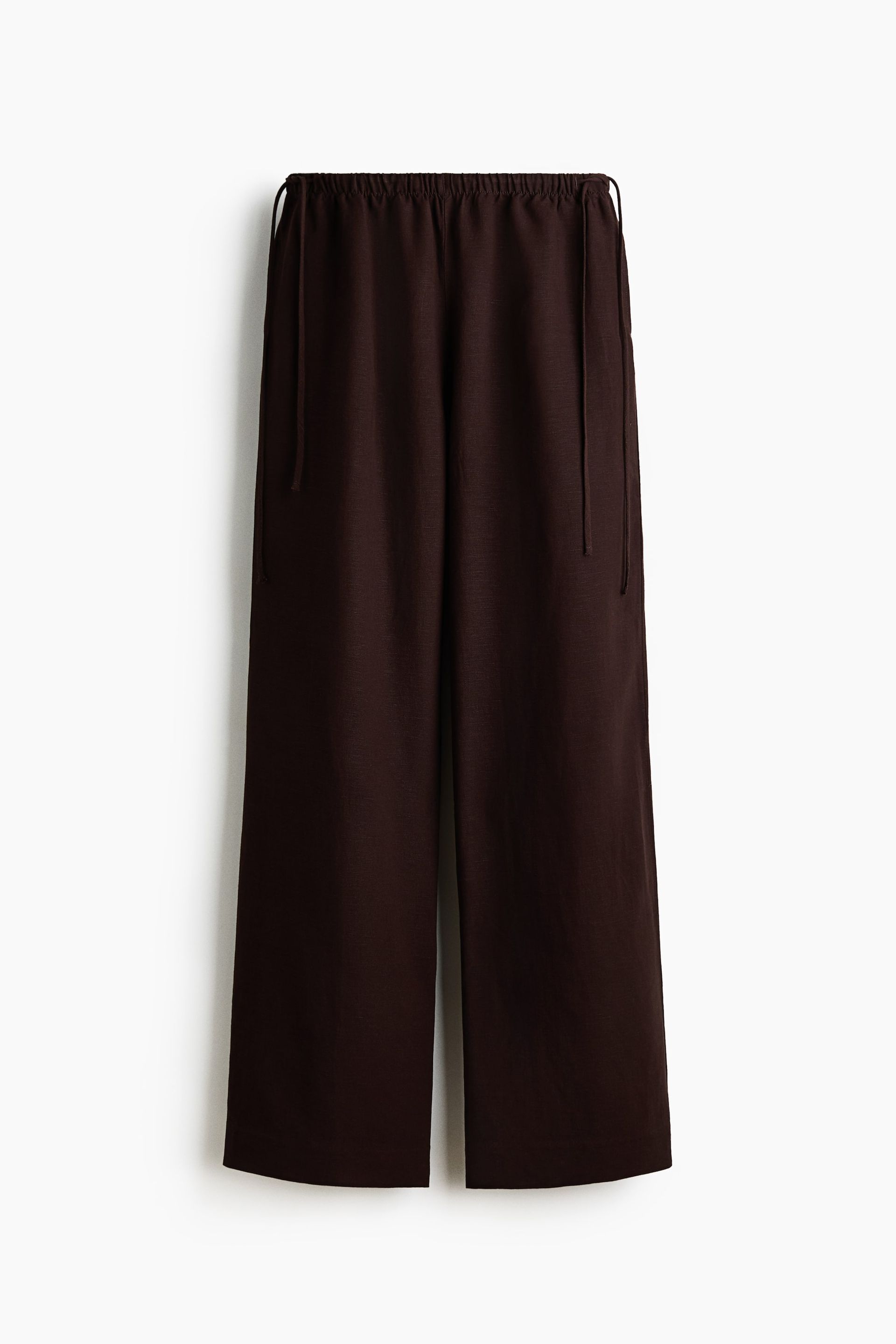 Linen-Blend Drawstring Trousers