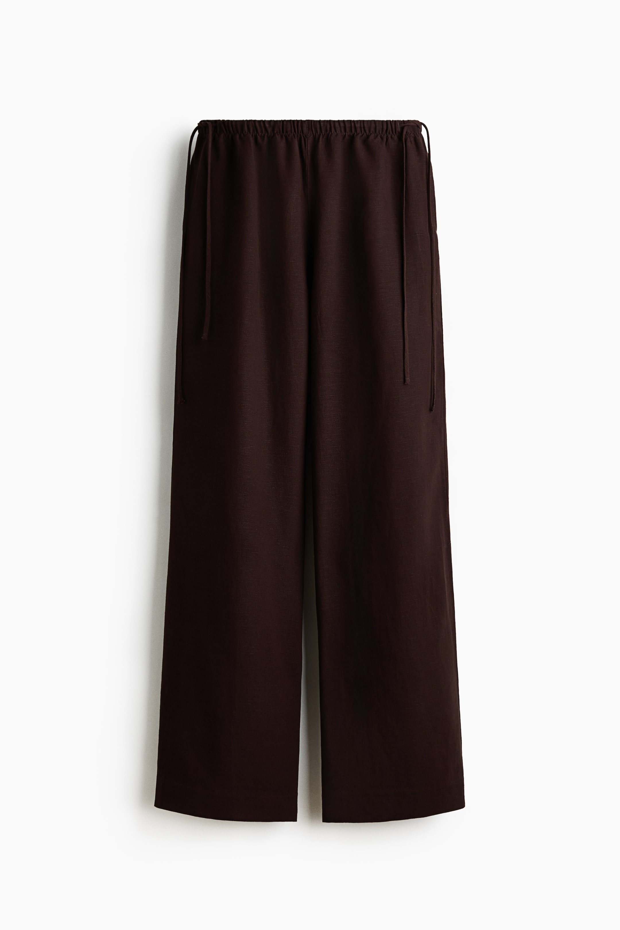 Linen-Blend Drawstring Trousers