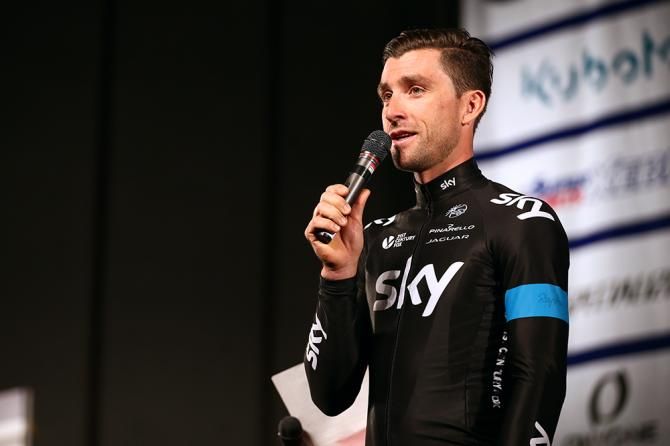 Bernhard Eisel talks to the crowd