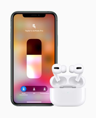 iOS Control Center controls for AirPods Pro