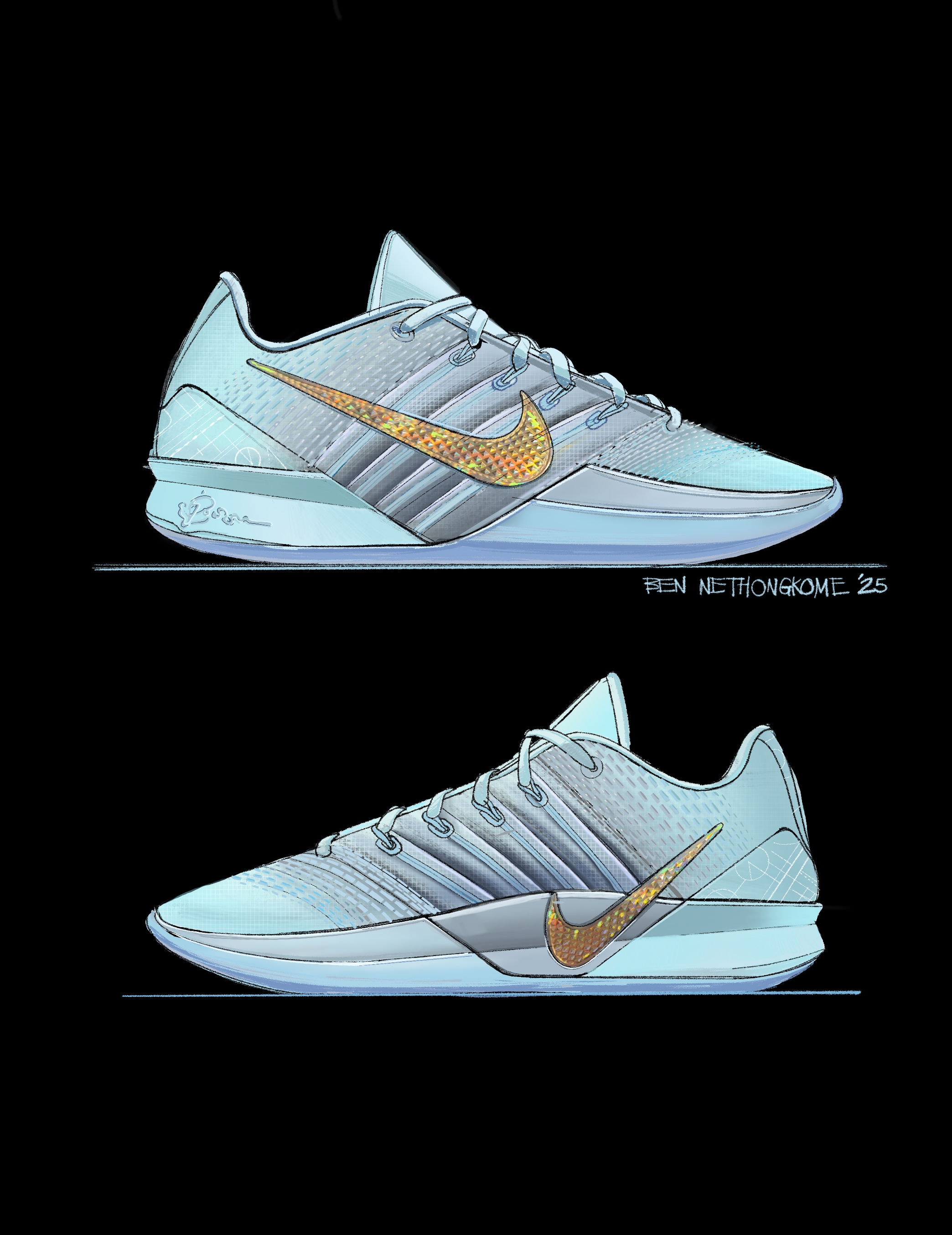 A drawing by Nike designer Ben Nethongkome of the new Sabrina 3 basketball shoes.