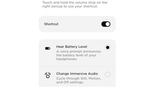 Shortcut setting on Bose QC Ultra Headphones