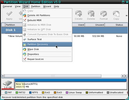 Partition wizard