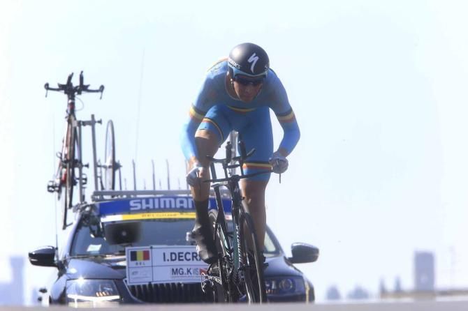 Igor Decraene (Belgium) closes in on victory in Florence.