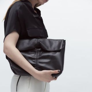 leather oversized clutch