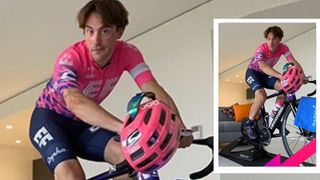 EF Pro Cycling rider Alberto Bettiol’s comfort option. Let's hope that helmet was removed after the photo