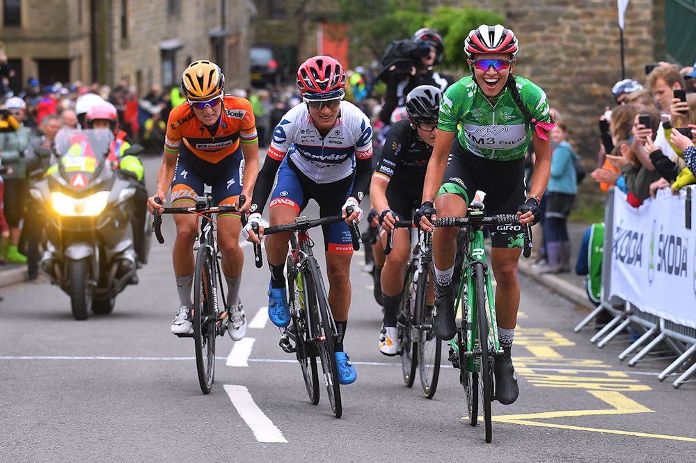 The peloton in action during stage 4 at the Women's Tour