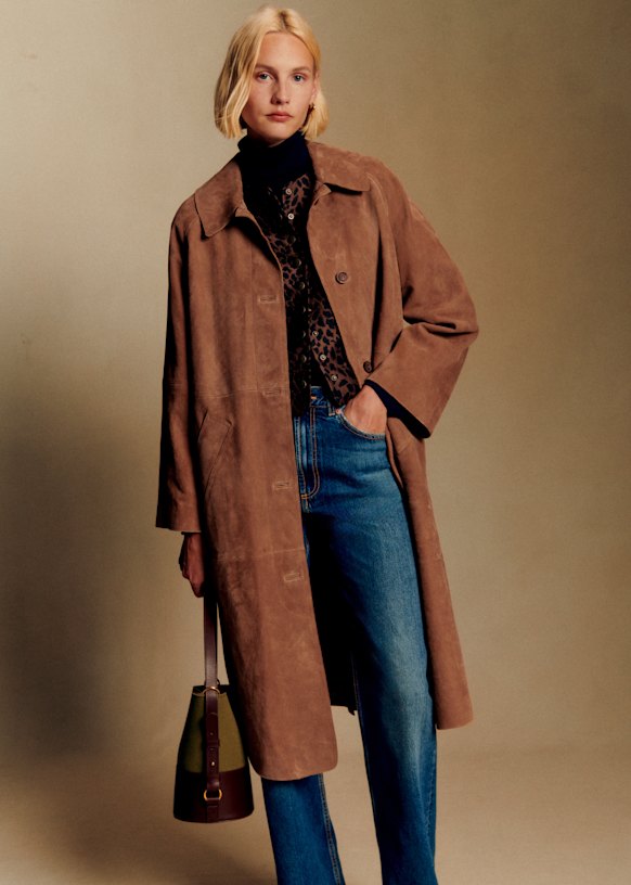 Clyde Coat - Camel Suede - Goat Leather - S&amp;eacute;zane