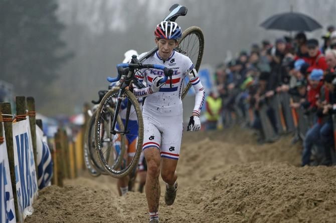 British champion Helen Wyman (Kona) was the early leader in Koksijde.