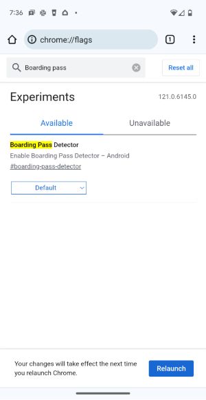 The Boarding Pass Detector in Chrome Flags.