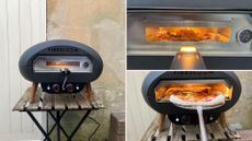 The Firebloom EP03 Electric Pizza Oven being tested in a courtyard