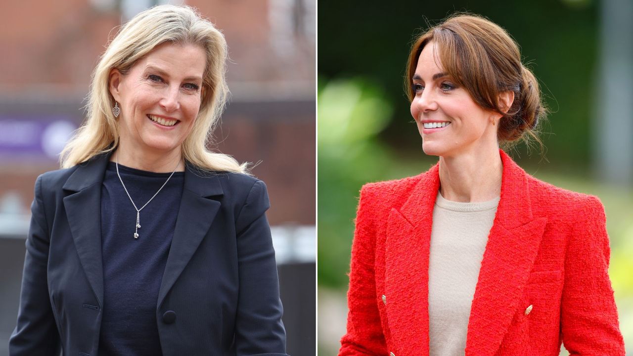 Composite of Duchess Sophie arriving at the All England Open Badminton Championships and the Princess of Wales arriving for a Portage Session for her &#039;Shaping Us&#039; campaign 