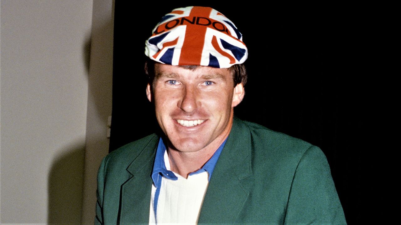 One of the European winners of The Masters, wearing a Union Jack patterned cap and the Masters Green Jacket