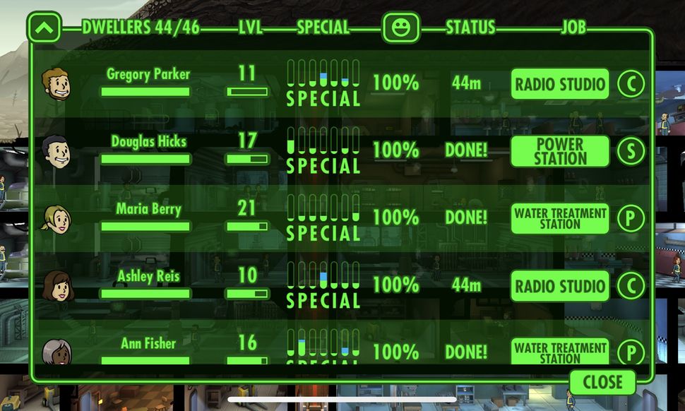 fallout shelter list weapons by damage
