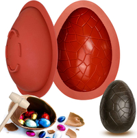 2. Webake Easter Dinosaur Egg Moulds Silicone Large 2 Pcs RRP: £15.99 Take Easter egg making to the next level with these impressive, large, silicon egg moulds. These easy-to-use moulds have been rated 5 stars by over 70% of Amazon shoppers.