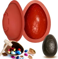 2. Webake Easter Dinosaur Egg Moulds Silicone Large 2 Pcs