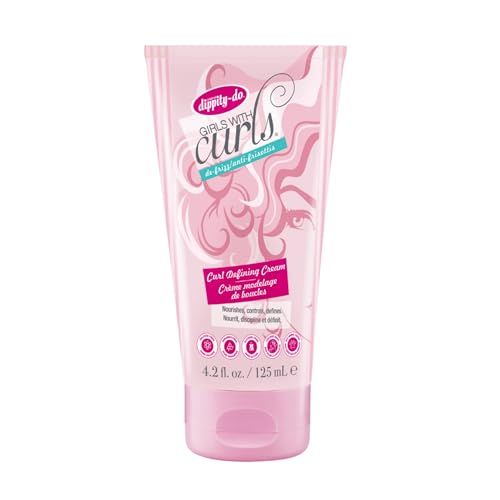 Dippity Do Girls With Curls Leave-In Curl Defining Cream - Anti-Frizz Styling Cream for Curly & Wavy Hair - Includes Shea Butter & Coconut Oil to Strengthen & Protect - 125 Ml/4.2 Fl Oz